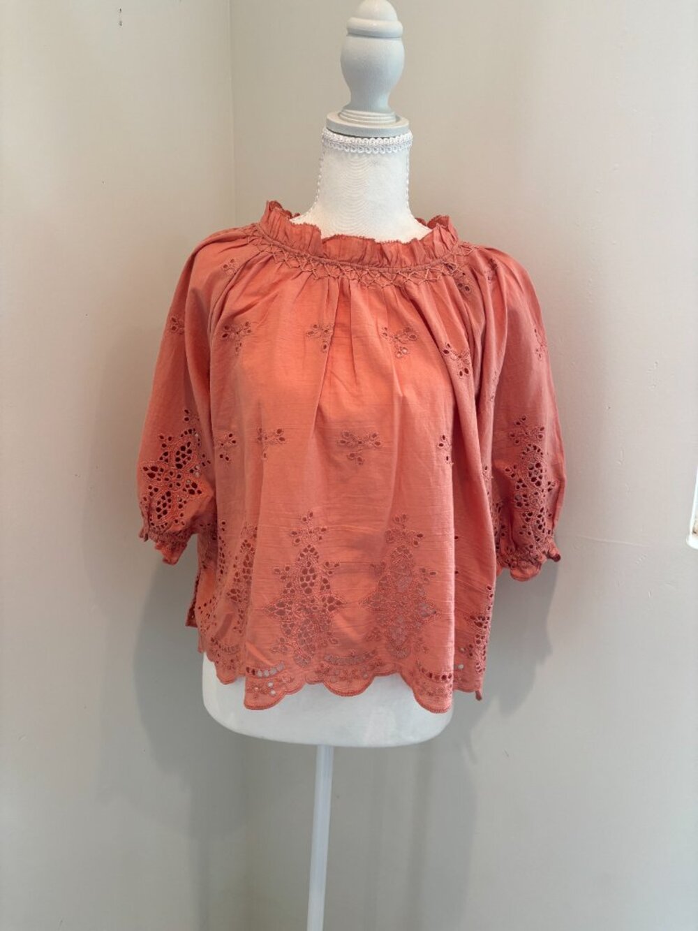 Revolve Cleobella Eyelet Arden Blouse in Sunset Size XS - Picture 2 of 7